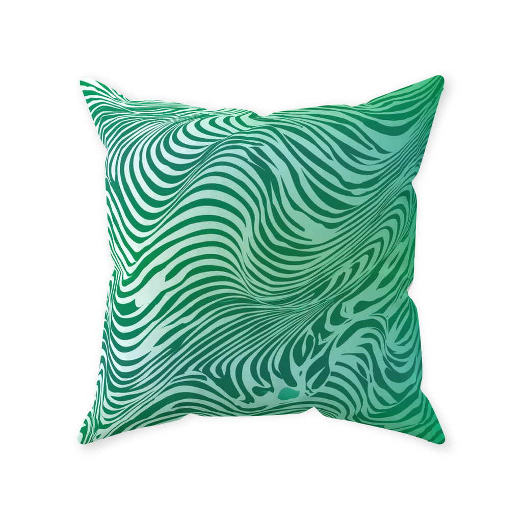 Green Zebra Throw Pillows