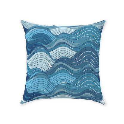 Blue Wave Throw Pillows