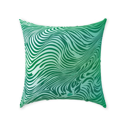 Green Zebra Throw Pillows