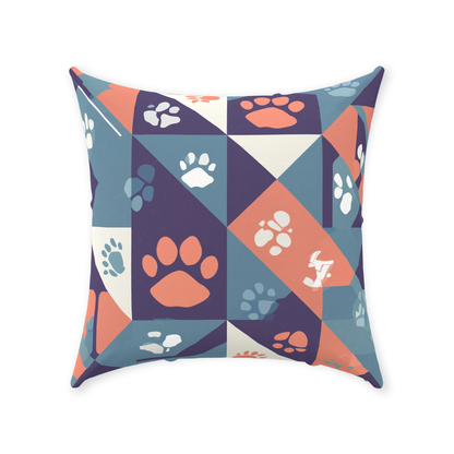 Abstract Paws Throw Pillows