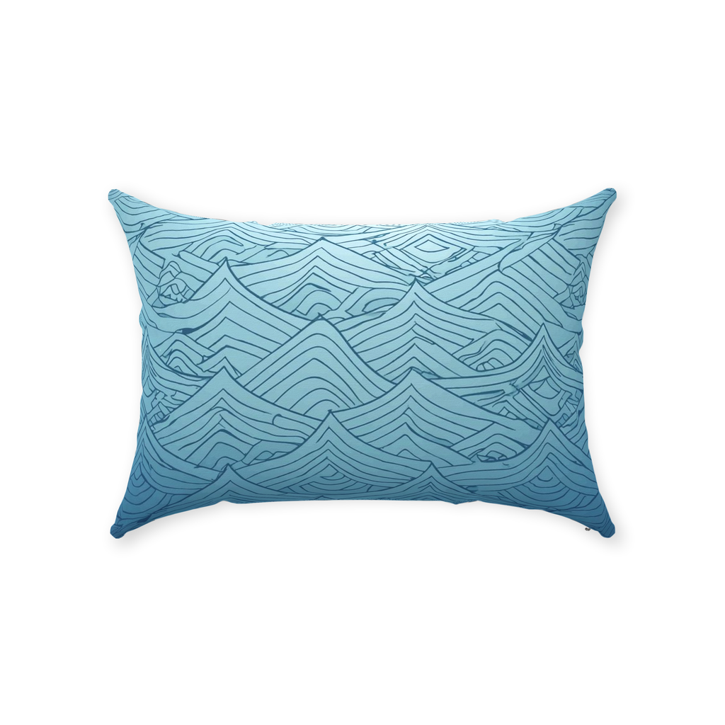 Blue Fainted Wave Throw Pillows