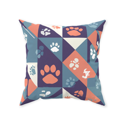 Abstract Paws Throw Pillows