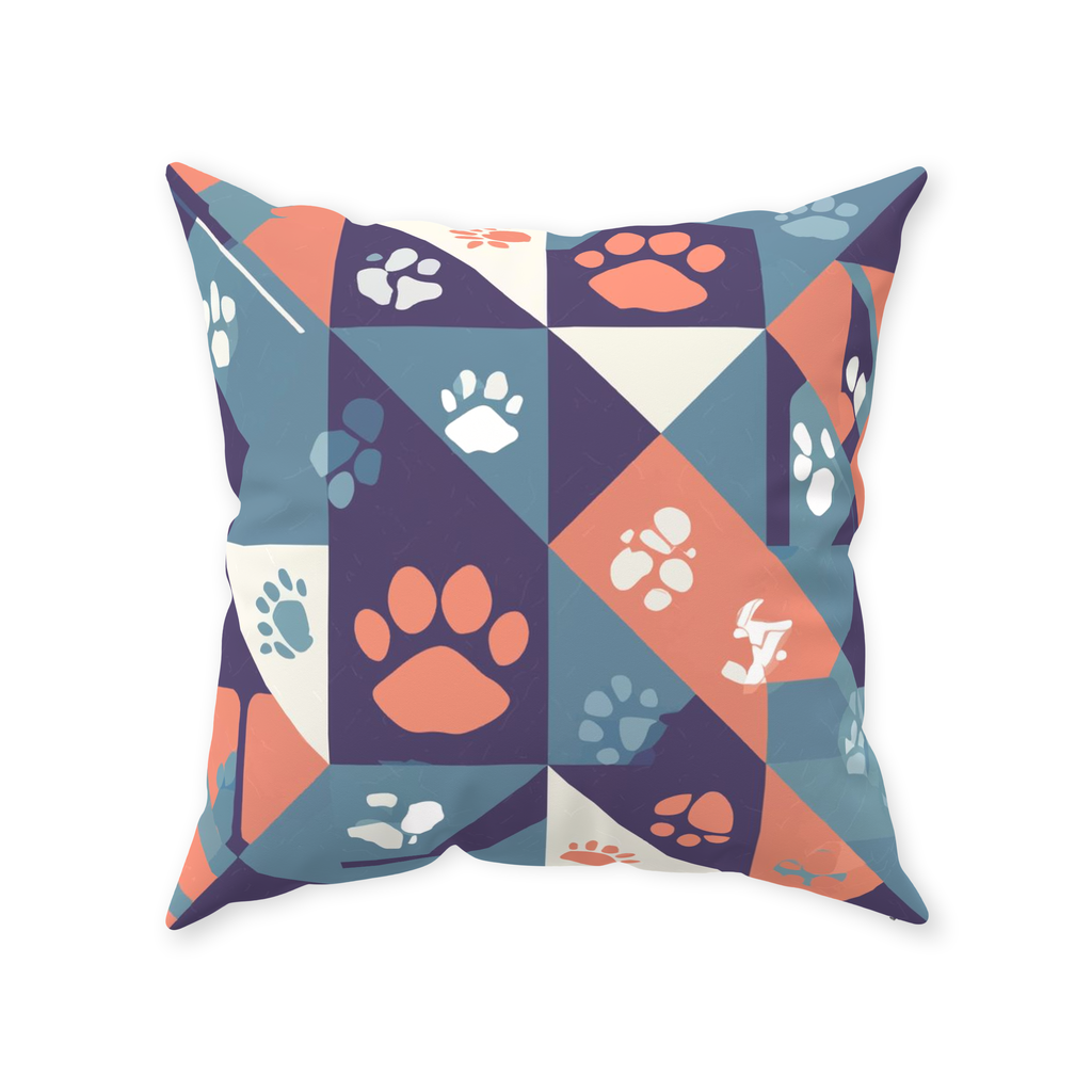 Abstract Paws Throw Pillows