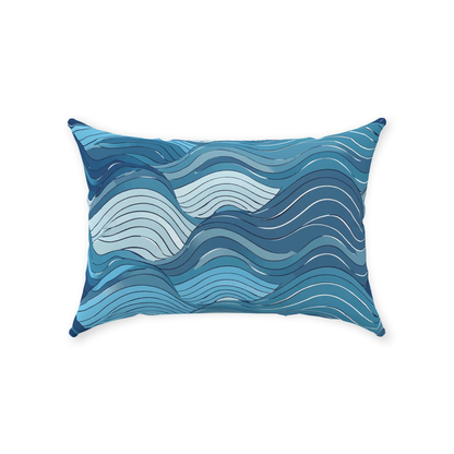 Blue Wave Throw Pillows