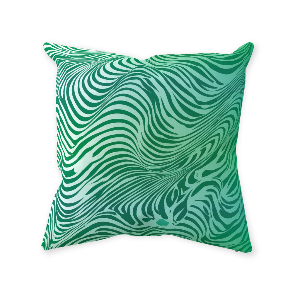 Green Zebra Throw Pillows
