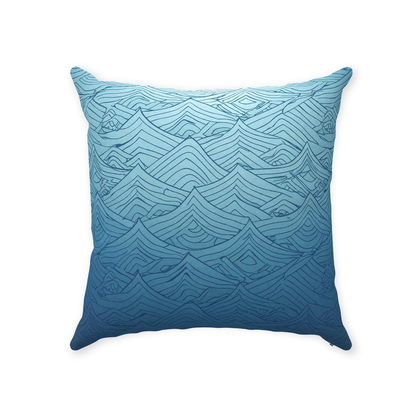 Blue Fainted Wave Throw Pillows