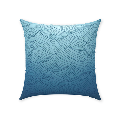 Blue Fainted Wave Throw Pillows