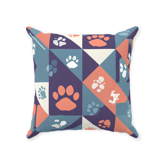 Abstract Paws Throw Pillows