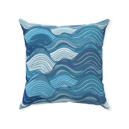 Blue Wave Throw Pillows