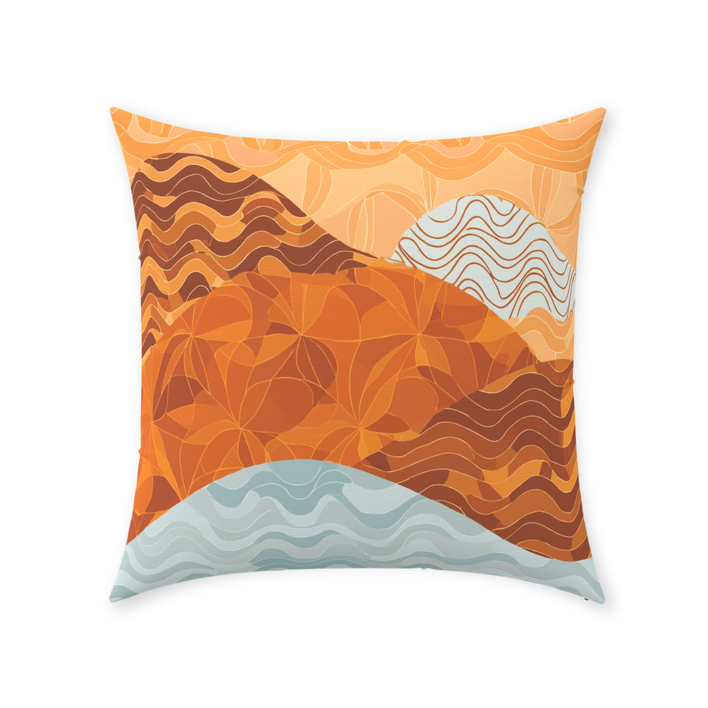 Sunset Mountains Throw Pillows