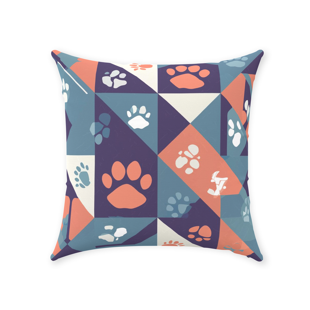 Abstract Paws Throw Pillows