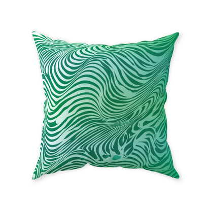 Green Zebra Throw Pillows