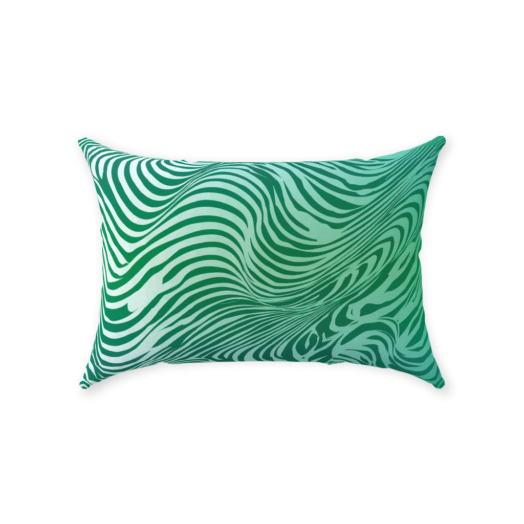 Green Zebra Throw Pillows