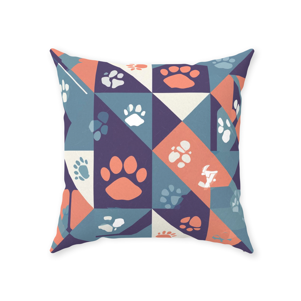 Abstract Paws Throw Pillows