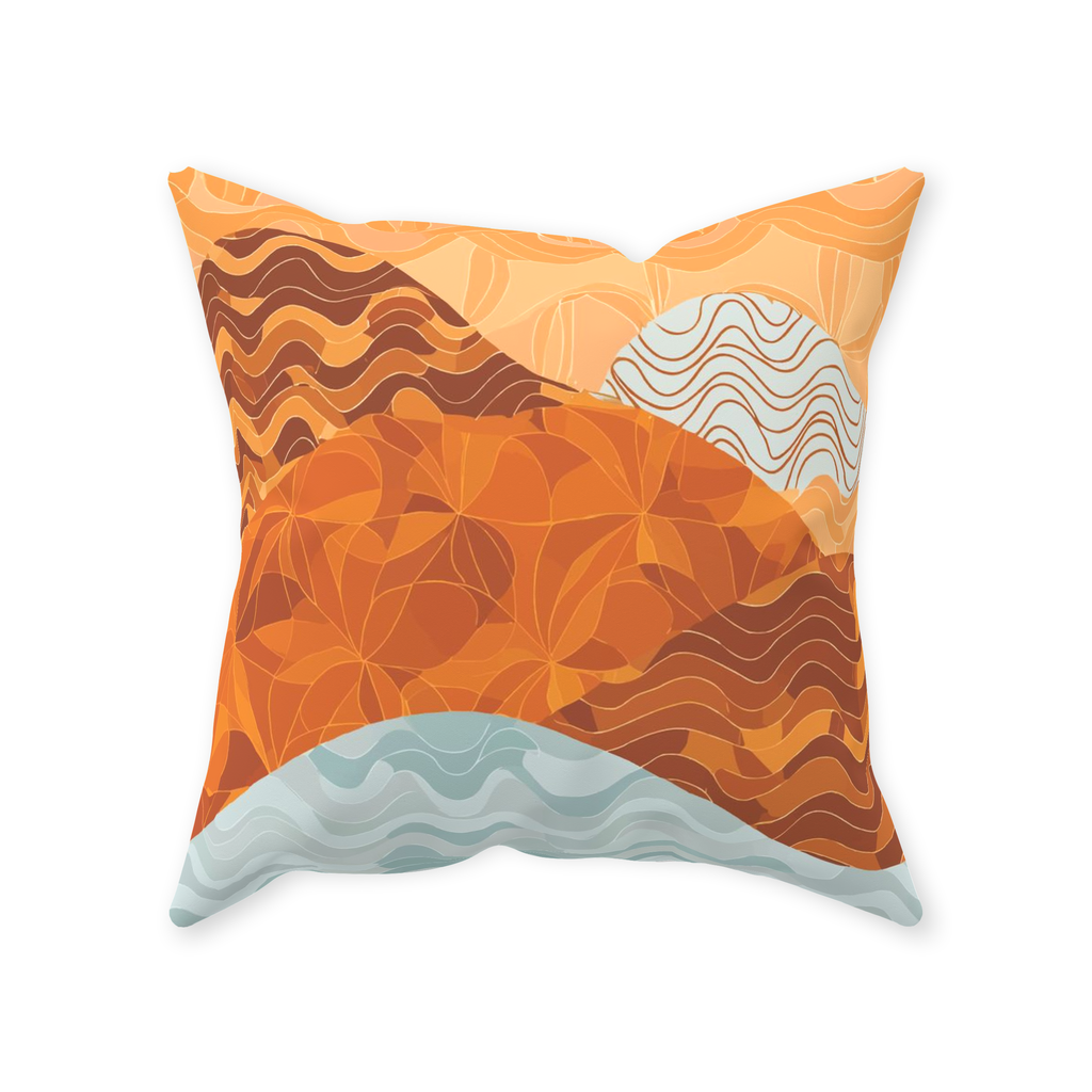 Sunset Mountains Throw Pillows