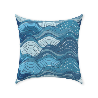 Blue Wave Throw Pillows