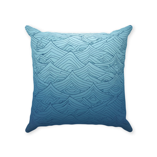 Blue Fainted Wave Throw Pillows