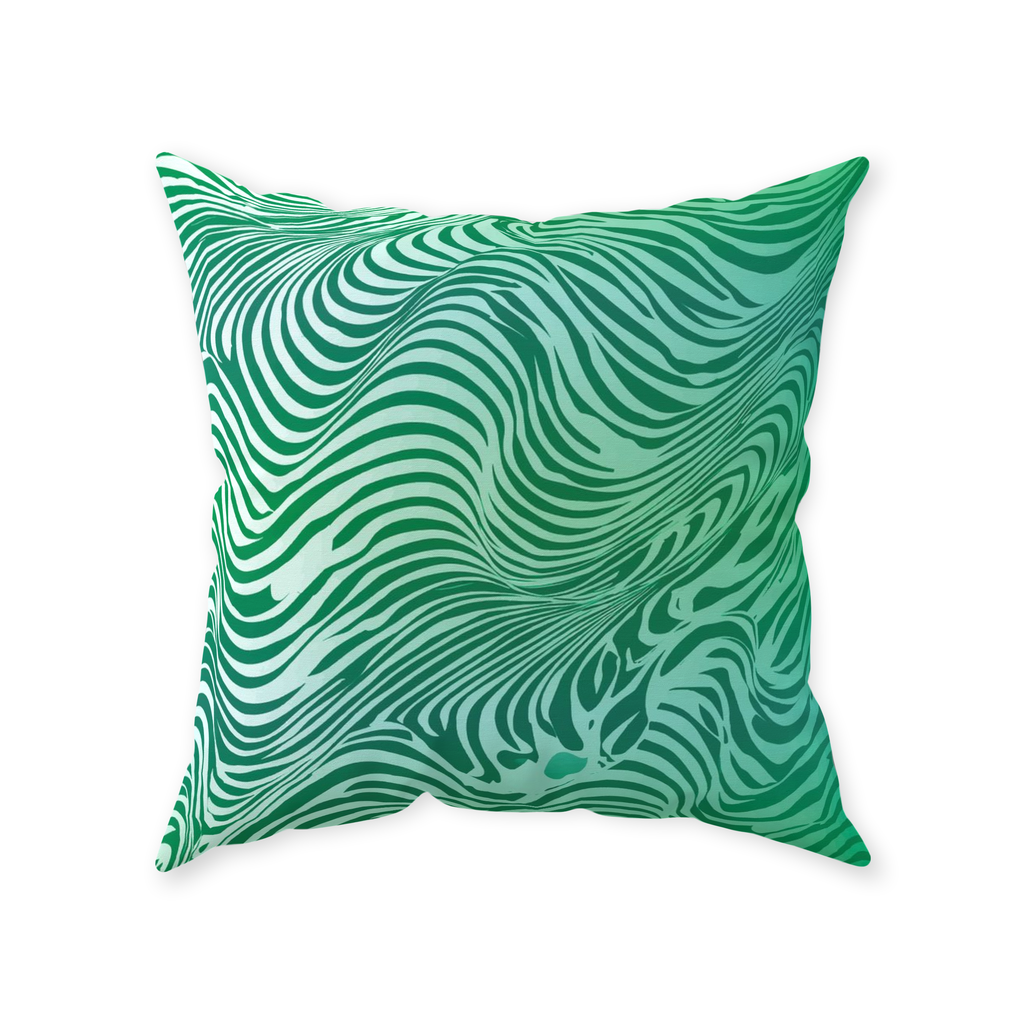 Green Zebra Throw Pillows