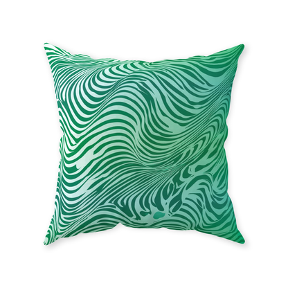 Green Zebra Throw Pillows