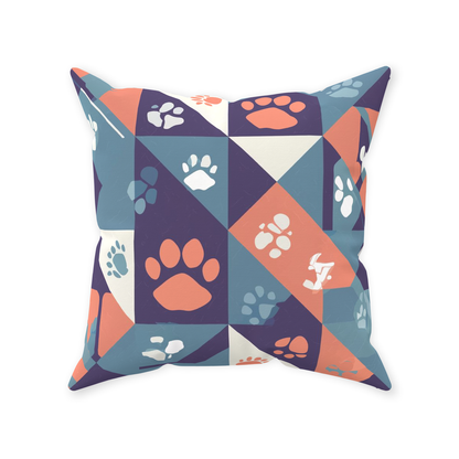 Abstract Paws Throw Pillows