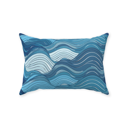 Blue Wave Throw Pillows