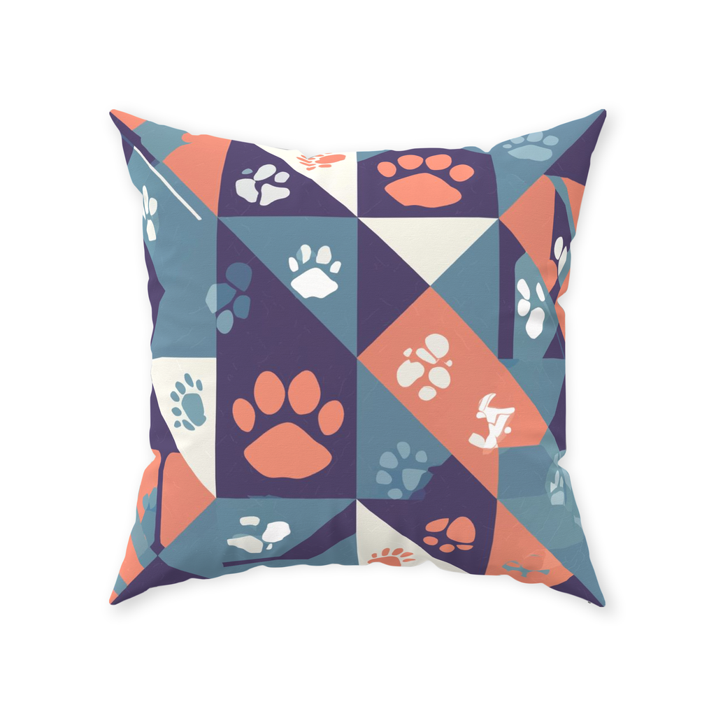 Abstract Paws Throw Pillows