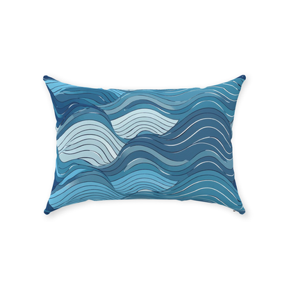 Blue Wave Throw Pillows