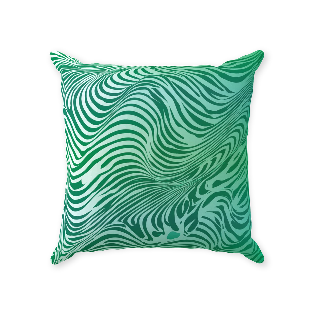 Green Zebra Throw Pillows