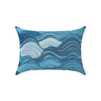 Blue Wave Throw Pillows