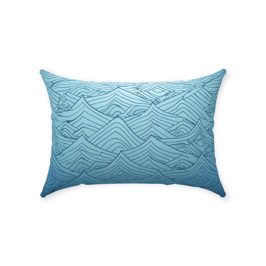 Blue Fainted Wave Throw Pillows