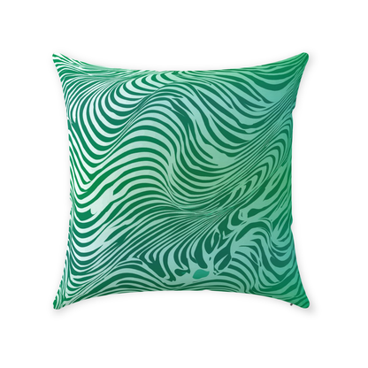 Green Zebra Throw Pillows