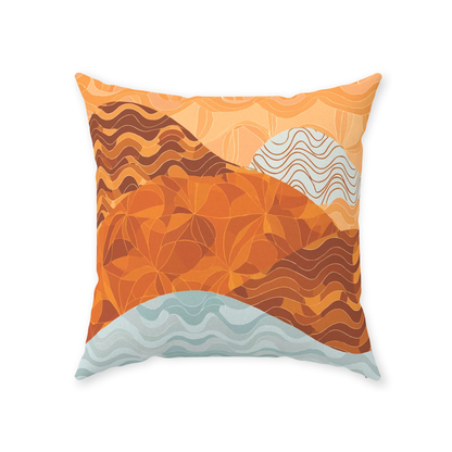 Sunset Mountains Throw Pillows