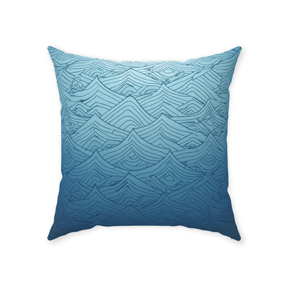 Blue Fainted Wave Throw Pillows