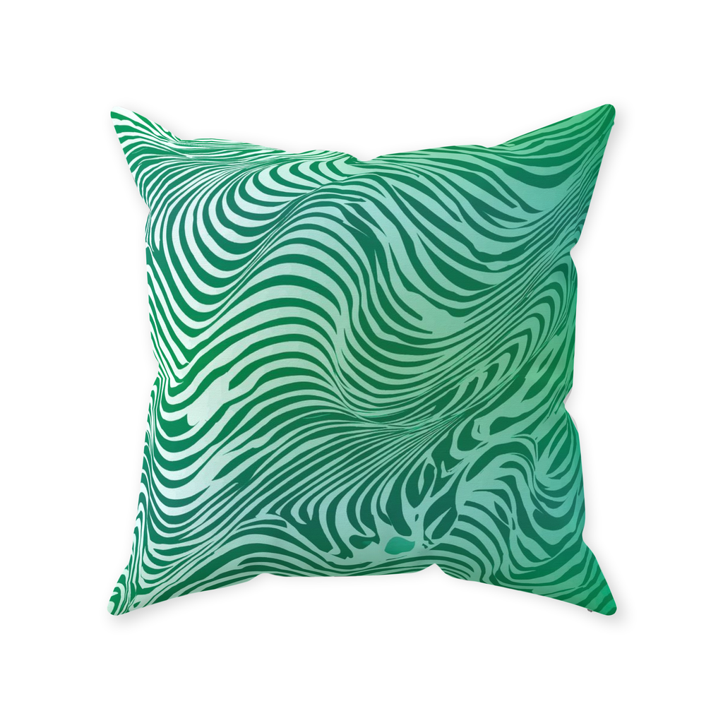 Green Zebra Throw Pillows