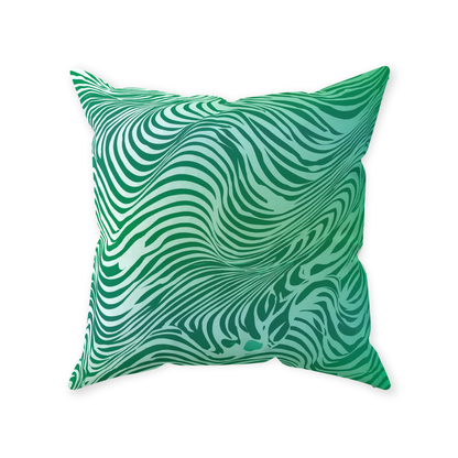 Green Zebra Throw Pillows