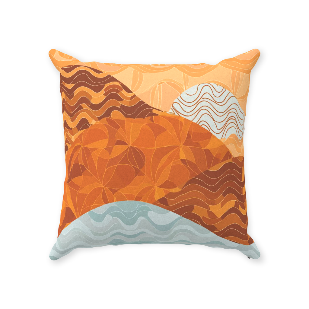 Sunset Mountains Throw Pillows