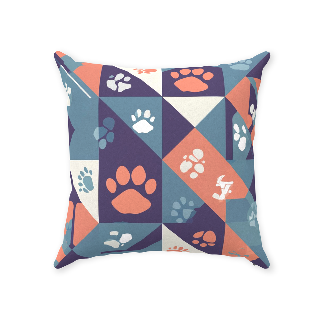 Abstract Paws Throw Pillows