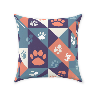 Abstract Paws Throw Pillows