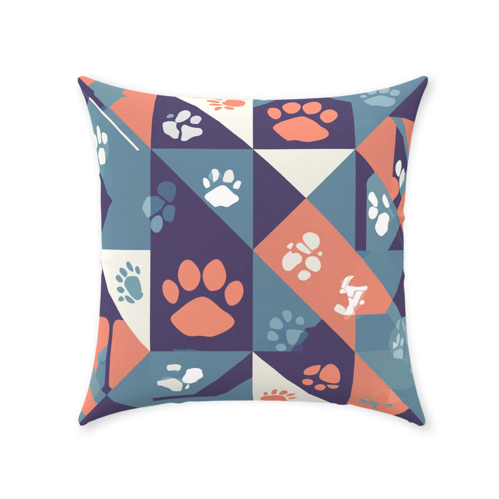 Abstract Paws Throw Pillows