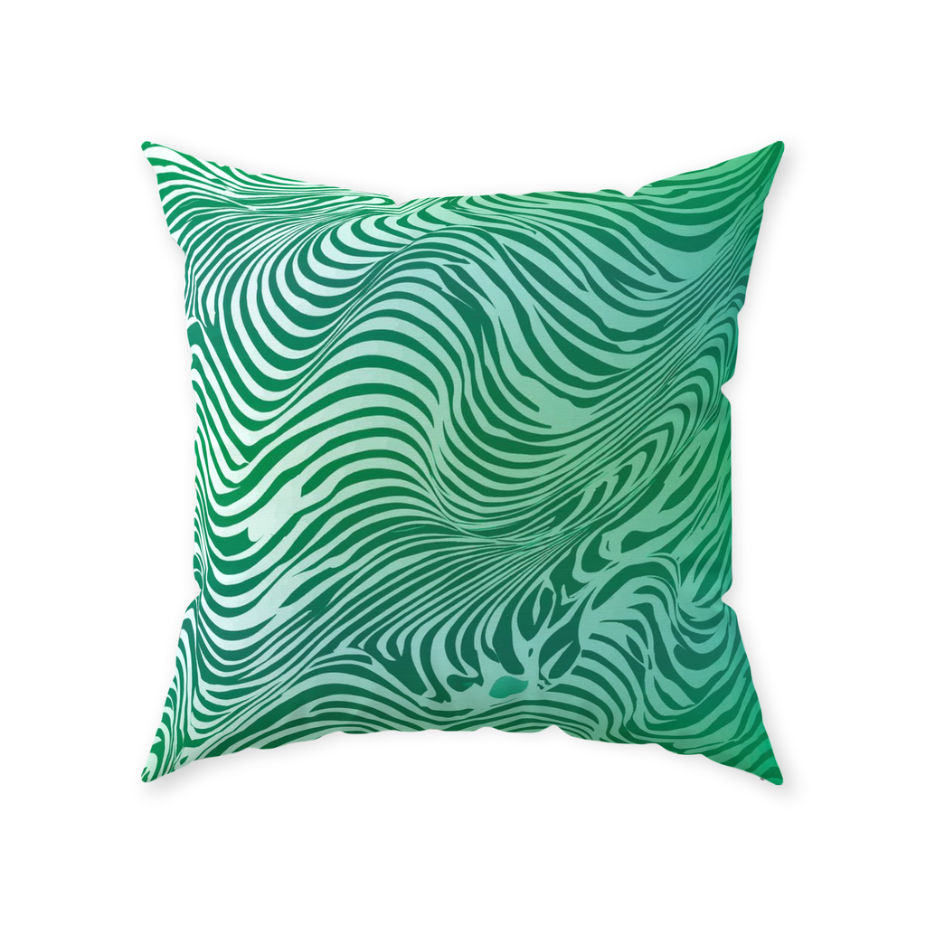 Green Zebra Throw Pillows