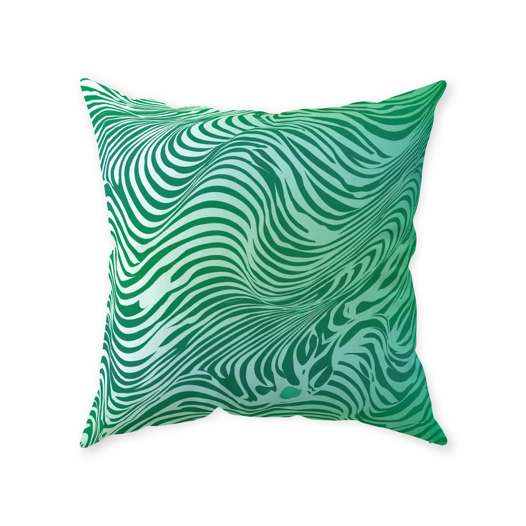 Green Zebra Throw Pillows