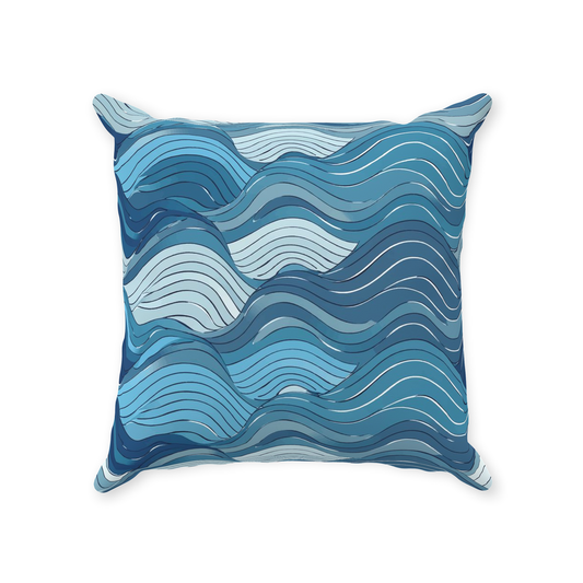 Blue Wave Throw Pillows