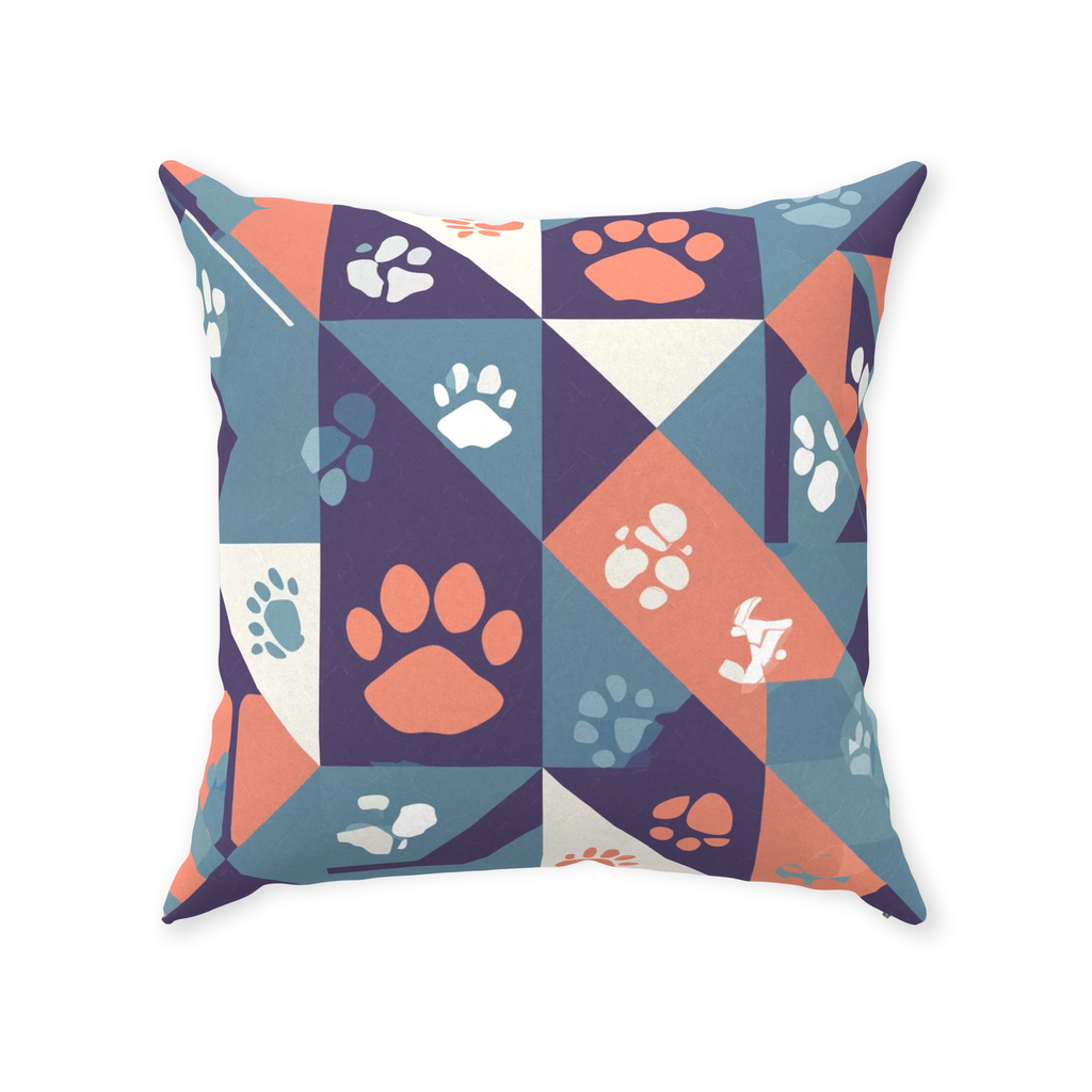 Abstract Paws Throw Pillows