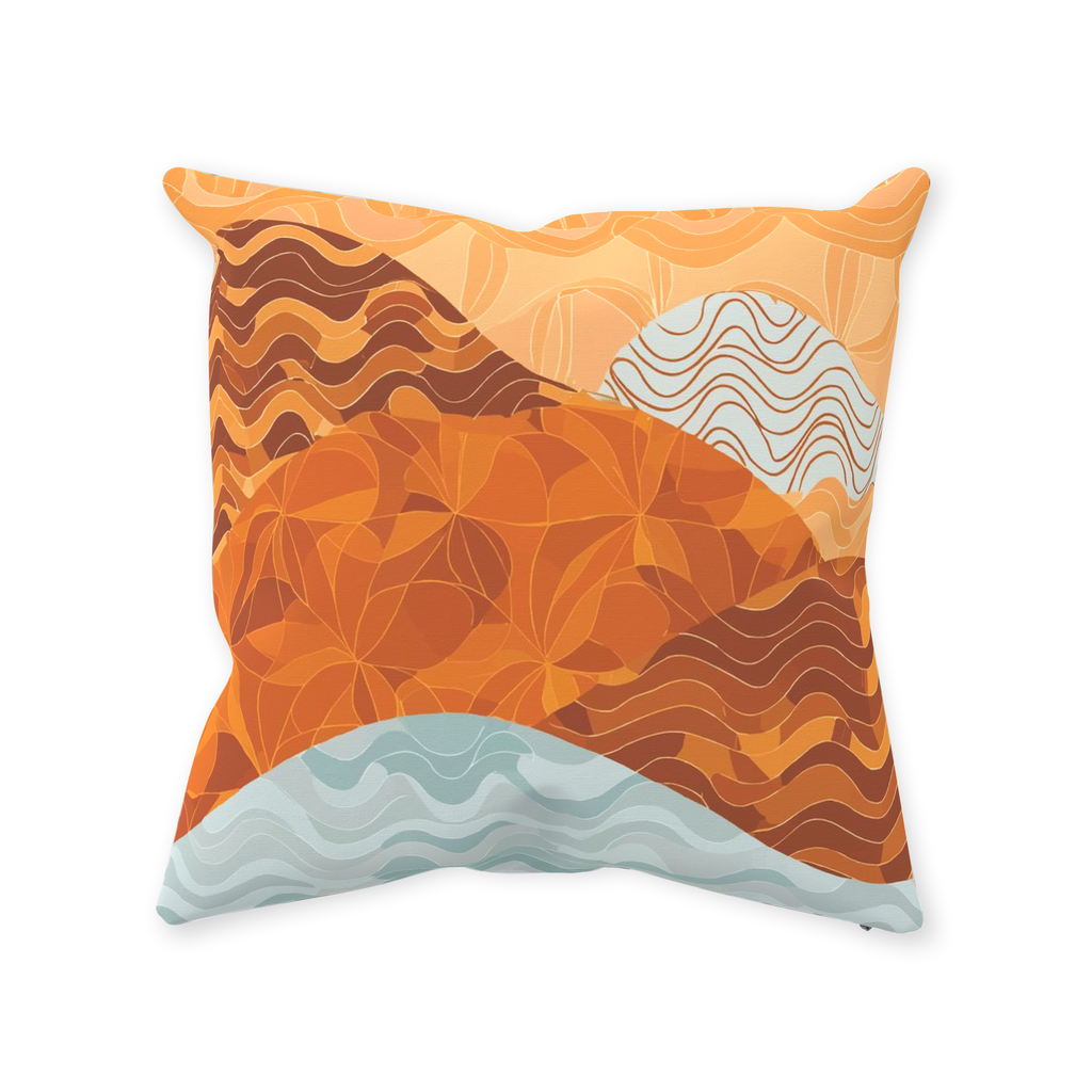 Sunset Mountains Throw Pillows