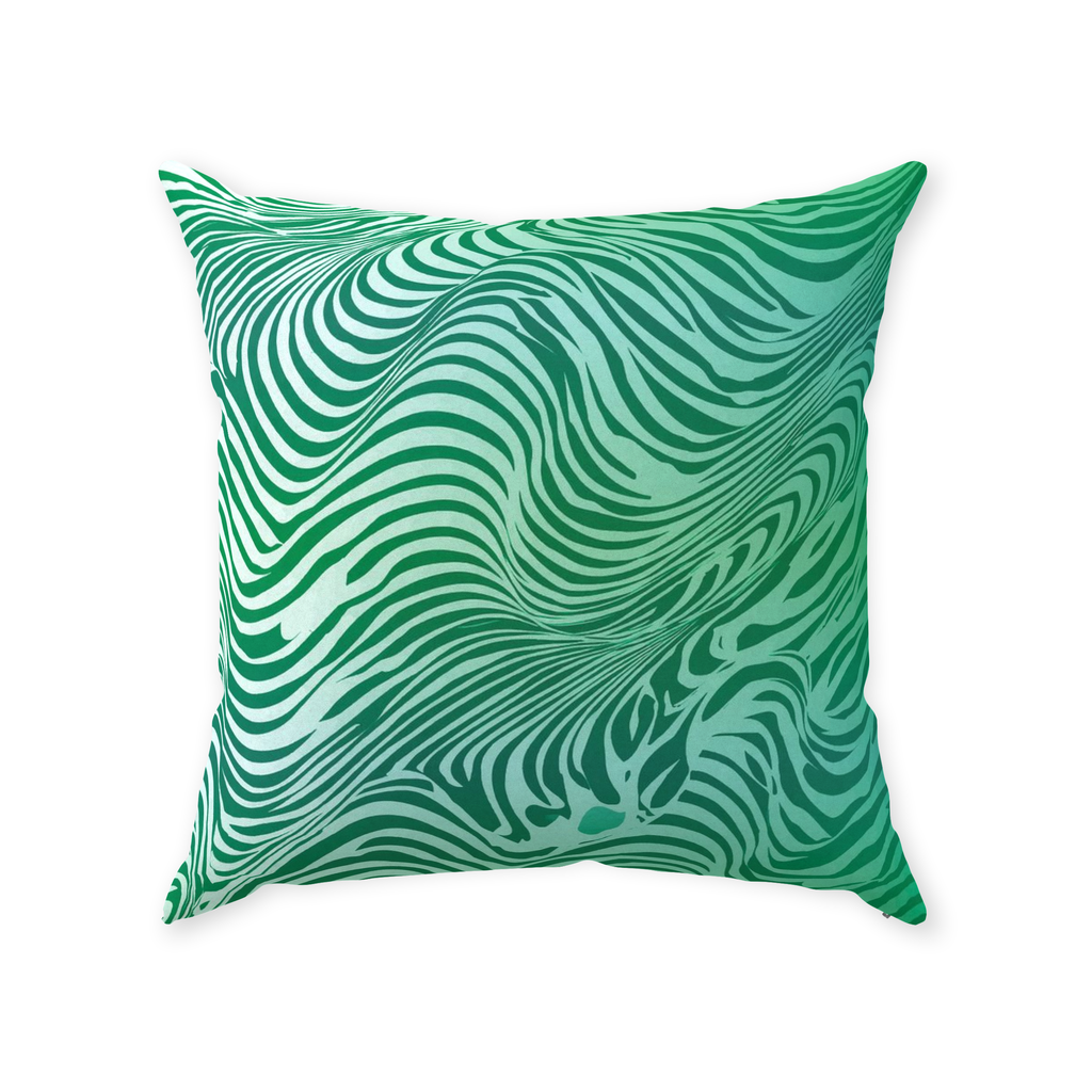 Green Zebra Throw Pillows
